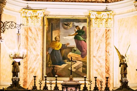 Tel Aviv Israel December 25, 2019 View of st Peter's church located in Jaffa, the southern and oldest Christian church of Tel Aviv in the afternoonの写真素材