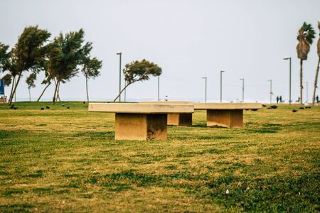 Tel Aviv Israel December 25, 2019 View of the Charles Clore Park in Tel Aviv one afternoon in winterの写真素材