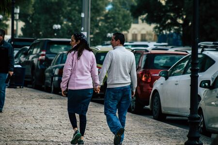Tel Aviv Israel December 25, 2019 View of unidentified people walking in the streets of Tel Aviv in the afternoonのeditorial素材