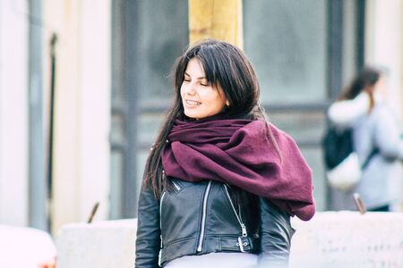 Tel Aviv Israel December 25, 2019 View of unidentified people walking in the streets of Tel Aviv in the afternoonのeditorial素材