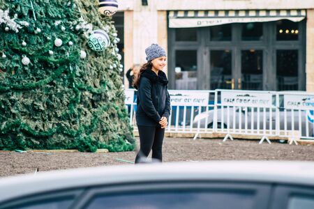 Tel Aviv Israel December 25, 2019 View of unidentified people walking in the streets of Tel Aviv in...