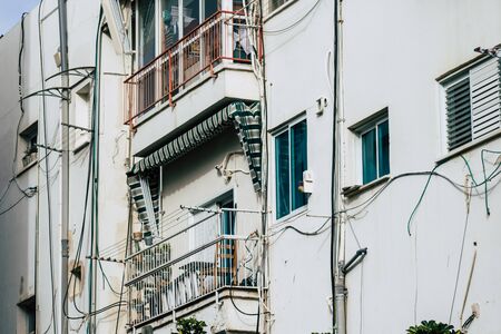 Tel Aviv Israel December 30, 2019 View of the facade of a modern building in the streets of Tel Aviv...