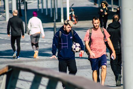 Tel Aviv Israel January 11, 2020 View of unidentified people walking on Herbert Samuel Promenade in Tel Aviv in the afternoonのeditorial素材