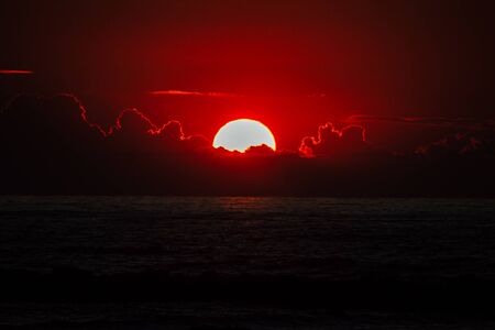 Tel Aviv Israel January 10, 2020 View of the beach of Tel Aviv during the sunset in winterの写真素材