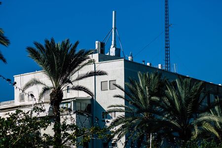 Tel Aviv Israel January 13, 2020 View of modern building in the streets of Tel Aviv in the afternoonの写真素材