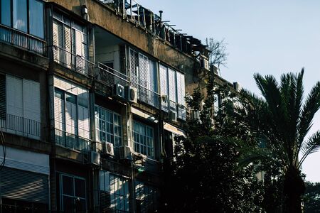 Tel Aviv Israel January 13, 2020 View of modern building in the streets of Tel Aviv in the afternoon