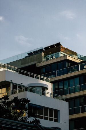 Tel Aviv Israel January 14, 2020 View of modern building in the streets of Tel Aviv in the afternoon