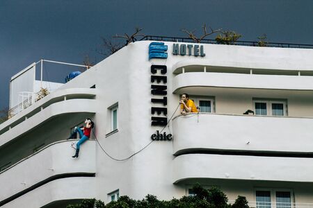 Tel Aviv Israel January 20, 2020 View of modern building in the streets of Tel Aviv in the afternoonの写真素材