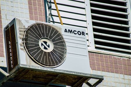 Tel Aviv Israel January 23, 2020 View of a unit air conditioning on a facade of a building in the...