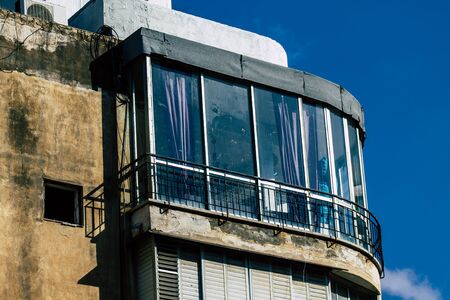 Tel Aviv Israel January 23, 2020 View of the facade of a modern building in the streets of Tel Aviv...