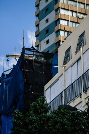 Tel Aviv Israel January 23, 2020 View of the facade of a modern building in the streets of Tel Aviv...