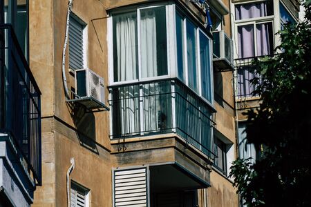 Tel Aviv Israel January 23, 2020 View of the facade of a modern building in the streets of Tel Aviv in the afternoonの写真素材