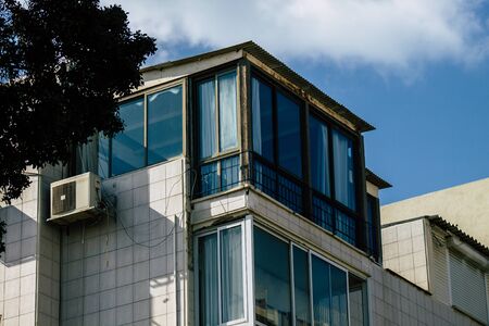Tel Aviv Israel January 23, 2020 View of the facade of a modern building in the streets of Tel Aviv...