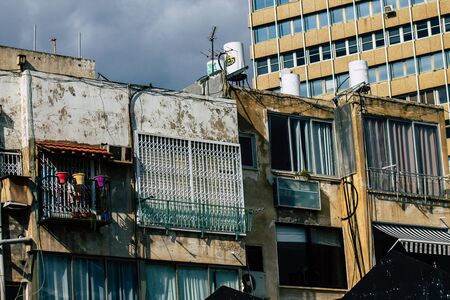 Tel Aviv Israel January 23, 2020 View of the facade of a modern building in the streets of Tel Aviv...