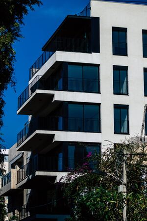 Tel Aviv Israel January 26, 2020 View of the facade of a modern building in the streets of Tel Aviv...