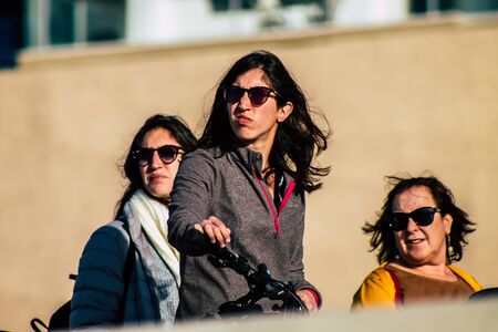 Tel Aviv Israel January 29, 2020 View of unidentified Israeli people having fun on the beach of Tel Aviv during a sunny day in winterのeditorial素材