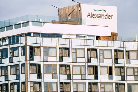 Tel Aviv Israel February 03, 2020 View of the facade of a modern building in the streets of Tel Aviv in the afternoonの写真素材