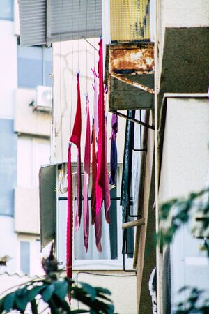 Tel Aviv Israel February 04, 2020 View of a modern building in the streets of Tel Aviv in the afternoonの写真素材