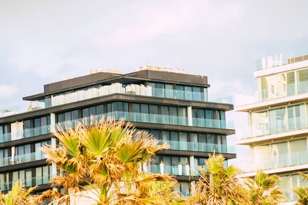 Tel Aviv Israel February 04, 2020 View of a modern building in the streets of Tel Aviv in the...