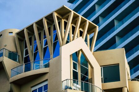 Tel Aviv Israel February 04, 2020 View of a modern building in the streets of Tel Aviv in the...