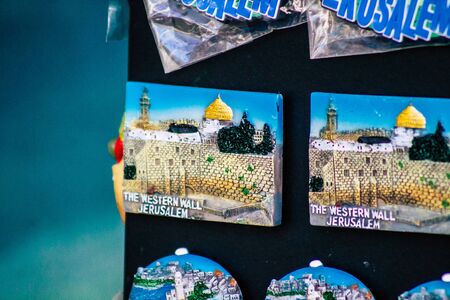 Tel Aviv Israel February 13, 2020 Closeup of decorative objects sold in a souvenirs shop in the streets of Tel Avivの写真素材