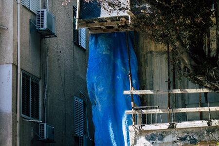 Tel Aviv Israel February 20, 2020 View of a new building under construction in the center of Tel Aviv in the afternoonのeditorial素材