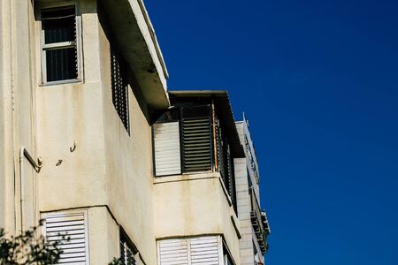 Tel Aviv Israel February 20, 2020 View of the facade of a modern buildings in the streets of Tel Aviv in the afternoonのeditorial素材