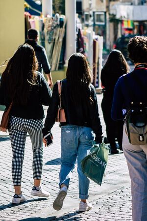 Tel Aviv Israel February 20, 2020 View of unidentified people walking in the streets of Tel Aviv...