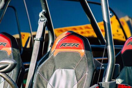 Paphos Cyprus March 09, 2020 View of a buggy parked in the streets of Paphos in the afternoonの写真素材