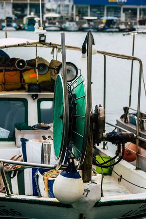Limassol Cyprus March 13, 2020 View of boats moored in the marina of Limassol in the afternoonの写真素材