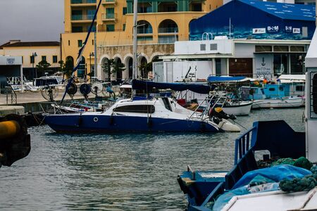 Limassol Cyprus March 13, 2020 View of boats moored in the marina of Limassol in the afternoon