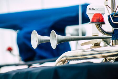 Limassol Cyprus March 13, 2020 View of boats moored in the marina of Limassol in the afternoonの写真素材