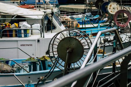 Limassol Cyprus March 13, 2020 View of boats moored in the marina of Limassol in the afternoon