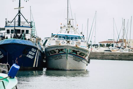 Limassol Cyprus March 13, 2020 View of boats moored in the marina of Limassol in the afternoonの写真素材