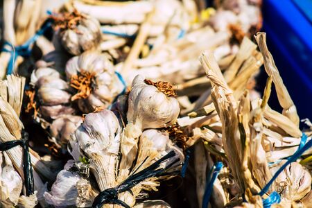 Limassol Cyprus March 14, 2020 View of various vegetables sold at the market of Limassol in the morningの写真素材