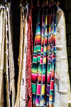 View of decorative objects sold in a souvenir shop in Limassol in the afternoon