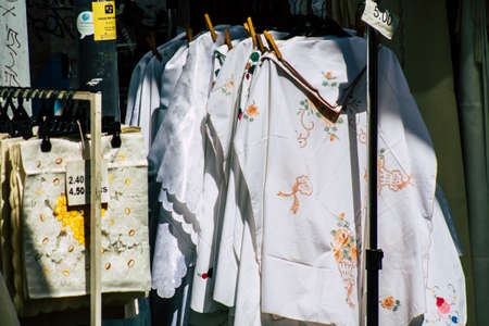 Limassol Cyprus March 16, 2020 View of decorative objects sold in a souvenir shop in Limassol in the afternoonのeditorial素材