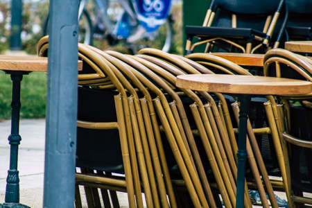 Limassol Cyprus March 16, 2020 View of some establishments closed to the public by the government because of the coronavirus epidemicのeditorial素材