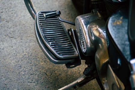 Limassol Cyprus March 16, 2020 View of a motorcycle parked in the streets of Limassol in the...