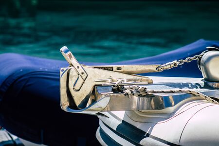Limassol Cyprus March 17, 2020 Closeup of boats moored in the marina of Limassol in the afternoon