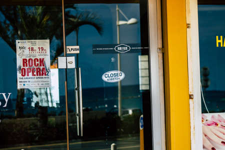 Limassol Cyprus March 16, 2020 View of some establishments closed to the public by the government...