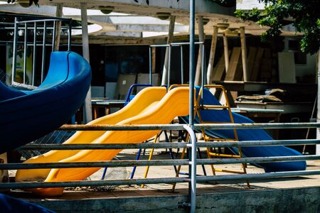 Limassol Cyprus March 20, 2020 View of a playground without any children due to the epidemic of...