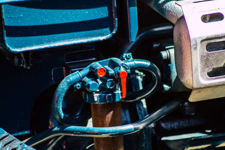 Limassol Cyprus March 24, 2020 Closeup of Kubota tractor parked in the street of Limassol in Cyprus islandのeditorial素材