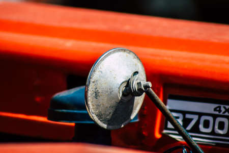 Limassol Cyprus March 24, 2020 Closeup of Kubota tractor parked in the street of Limassol in Cyprus islandのeditorial素材