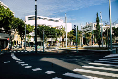 Tel Aviv Israel March 31, 2020 View of empty streets of Tel Aviv during of the quarantine of the population to prevent the spread of coronavirusのeditorial素材