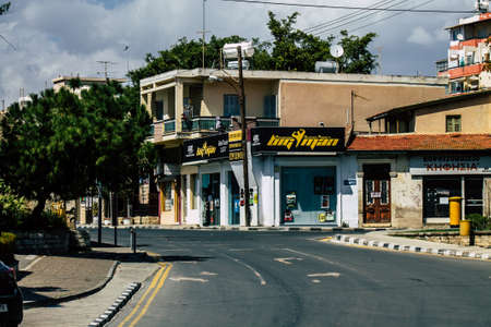 Limassol Cyprus April 01, 2020 View of empty streets of Limassol during the quarantine of the...