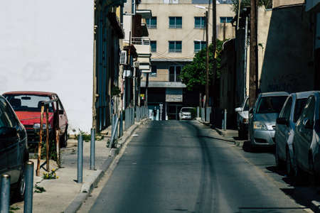 Limassol Cyprus April 01, 2020 View of empty streets of Limassol during the quarantine of the...