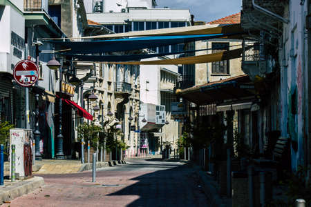 Limassol Cyprus April 01, 2020 View of empty streets of Limassol during the quarantine of the...