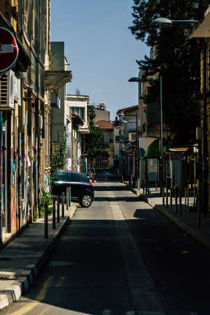 Limassol Cyprus April 01, 2020 View of empty streets of Limassol during the quarantine of the population to prevent the spread of coronavirus in Cyprus islandのeditorial素材