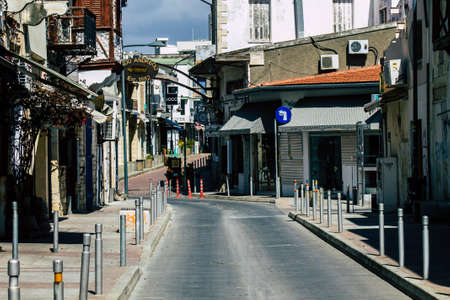 Limassol Cyprus April 01, 2020 View of empty streets of Limassol during the quarantine of the population to prevent the spread of coronavirus in Cyprus islandのeditorial素材